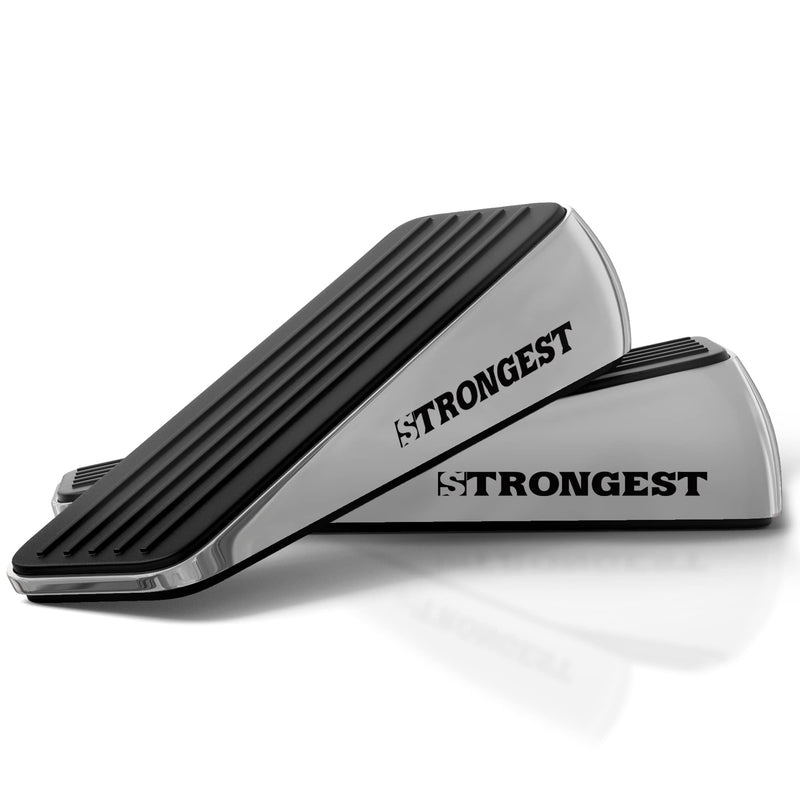 STRONGEST HOME Door Stoppers for Bottom of Door – Heavy Duty Metal Rubber Stopper, Non-Slip Door Stop for Heavy Doors, Works on Wood, Tile &