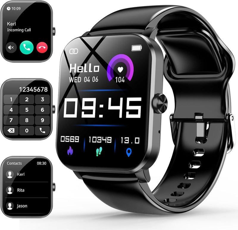 Smart Watch, 1.85" Smartwatch for Men Women (Answer/Make Call), Heart Rate, Sleep Monitor, Pedometer, 120+ Sport Modes Activity Tracker, IP68