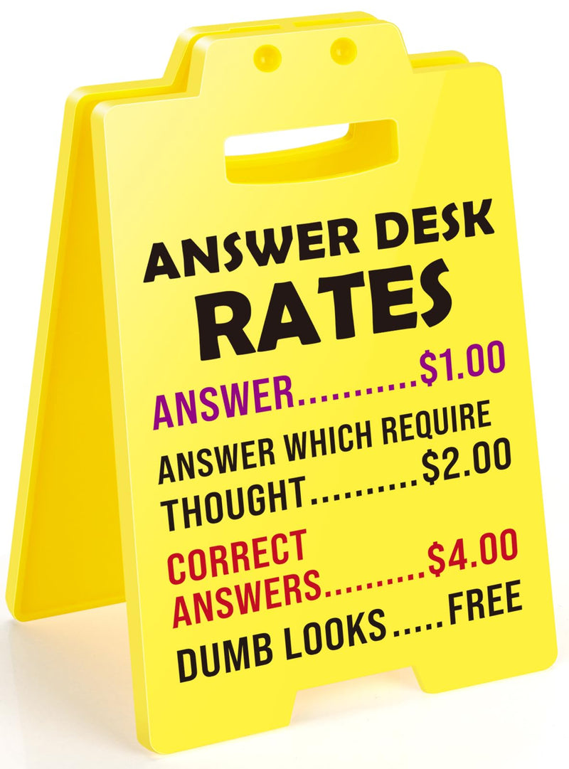 MBL Funny Gag Gifts for Christmas - White Elephant Gifts for Adults Answer Desk Rates