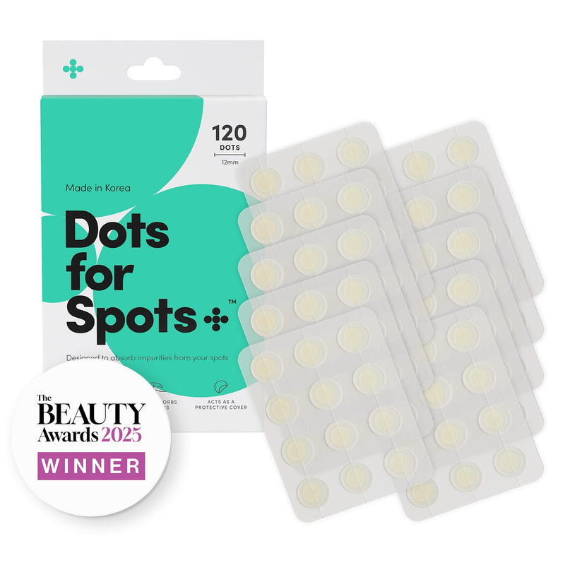 Dots for Spots Acne Pimple Patch For Face, Fast Acting, Translucent Hydrocolloid Zit Pimple Patches that Unclog Pores, Korean Skincare, Vegan,
