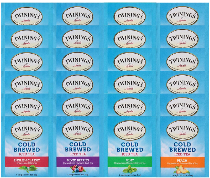 Twinings Cold Brewed Iced Tea Bag Variety Sampler (Pack of 24)