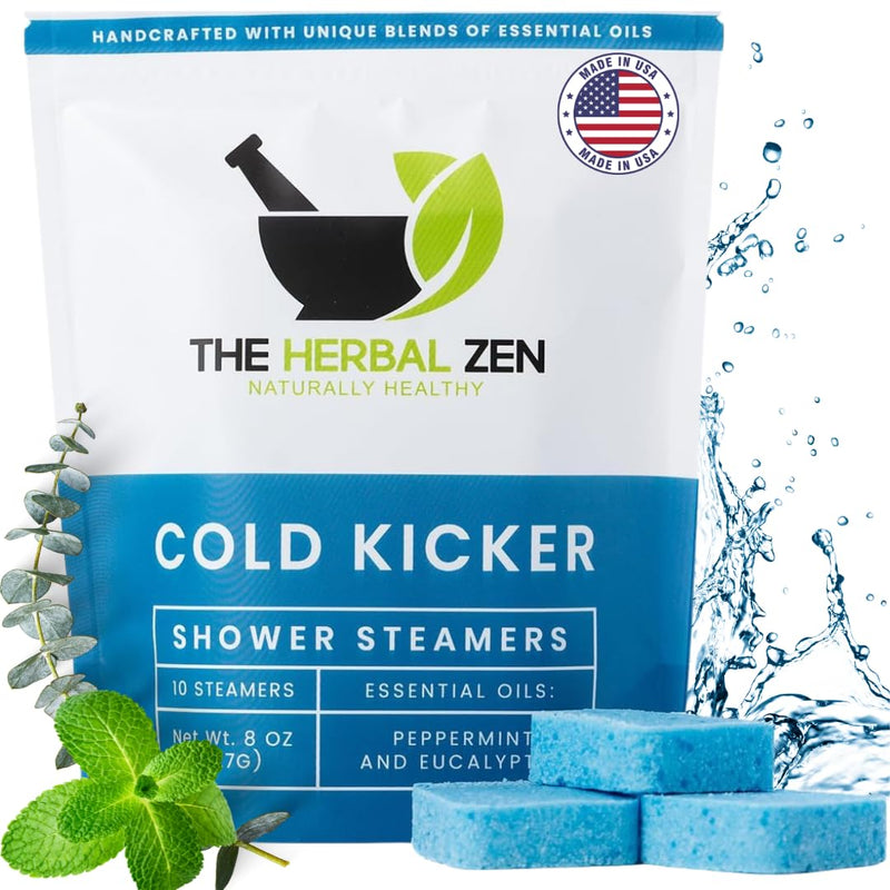 Cold Kicker Shower Steamers Aromatherapy, Eucalyptus Shower Steamer, Shower Bombs Made in the USA, Menthol Shower Steamer, Self Care Gifts,
