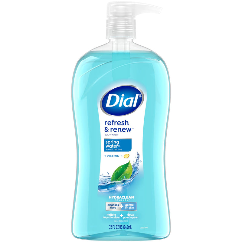Dial Body Wash, Refresh & Renew Spring Water, 32 fl oz Spring Water 32 Fl Oz (Pack of 1)