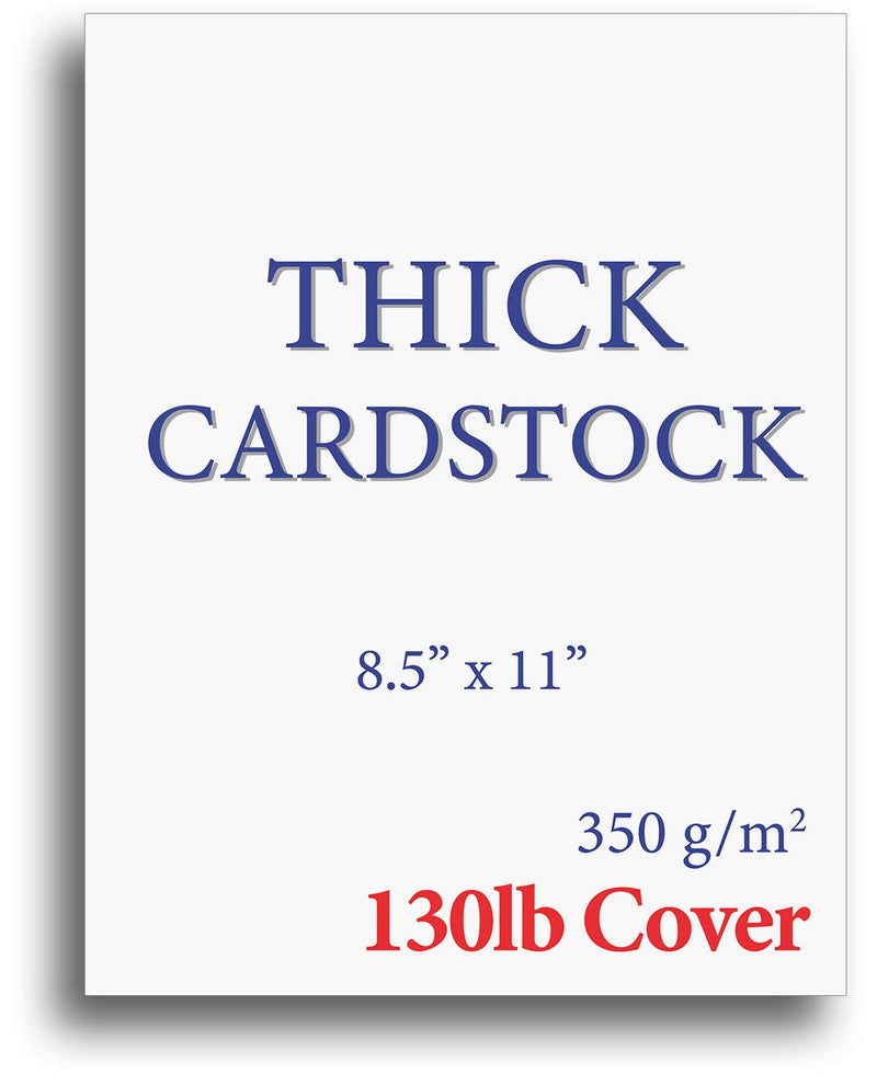 Extra Heavy Duty 130Lb Cover Cardstock - Bright White - 350Gsm 17Pt Thick Paper for Inkjet & Laser Printers - 8-1/2" X 11" - 40 Pack