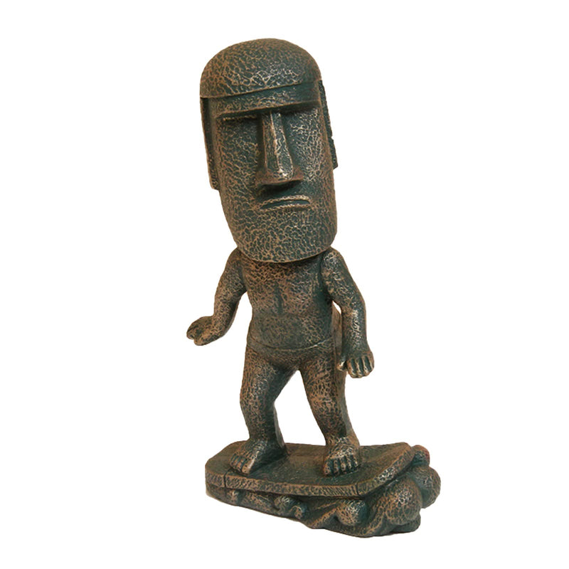 Moai Statue Decor - 6 Inch Easter Island Oranment Resin Stone Decoration for Room Accessories Antique Sculpture for Office Desktop (Surfing)