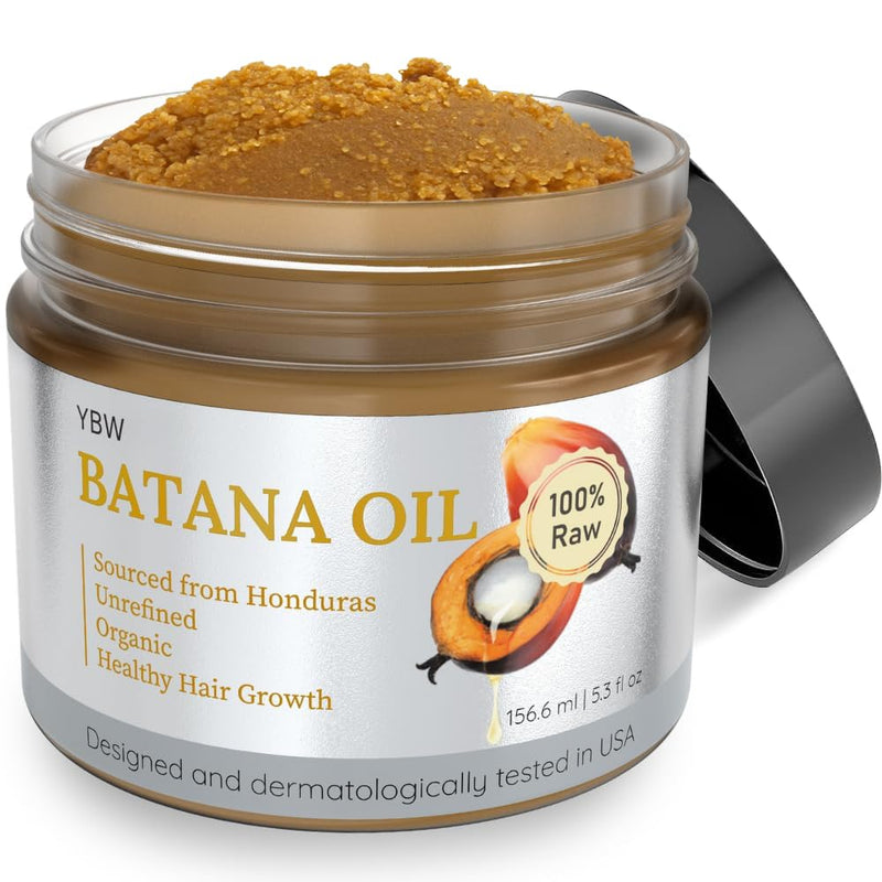 YBW Batana Oil for Hair Growth Dr. Sebi Organic, Natural, Pure and 100% Raw Batana Oil Paste from Honduras - Botana Enhances Hair Thickness,