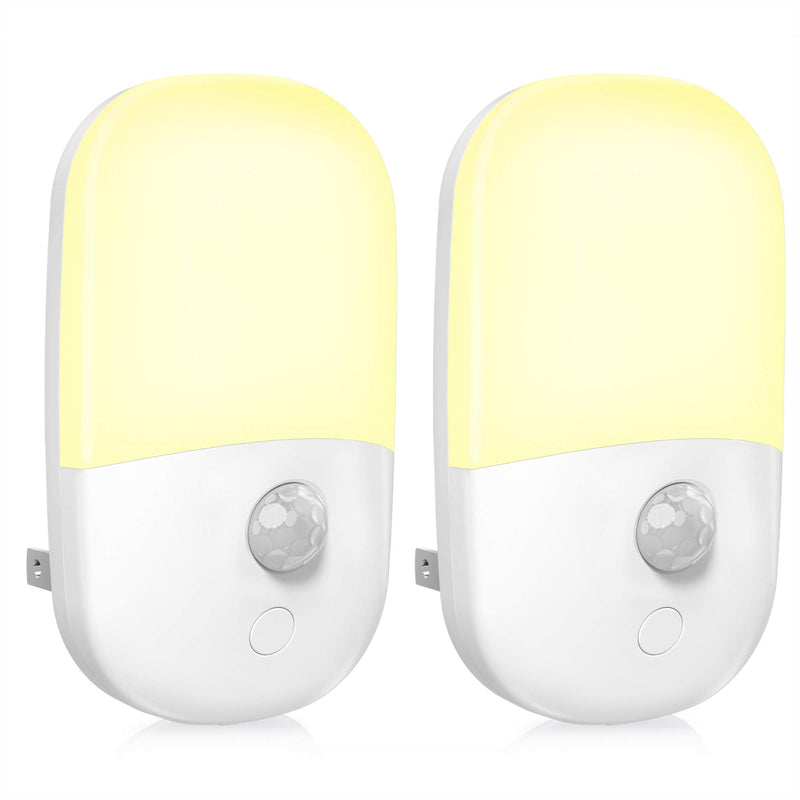 MAZ-TEK Plug in Motion Sensor Dimmable Night Light, Soft Warm White LED Nightlight with Dusk to Dawn Motion Sensor, Adjustable Brightness for