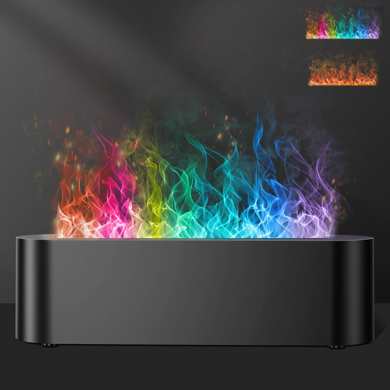 Colorful Flame Fire Diffuser Humidifier, Ultra-Quiet Aroma Essential Oils Aromatherapy Diffusers for Large Room, Bedroom, Office (Timeable,