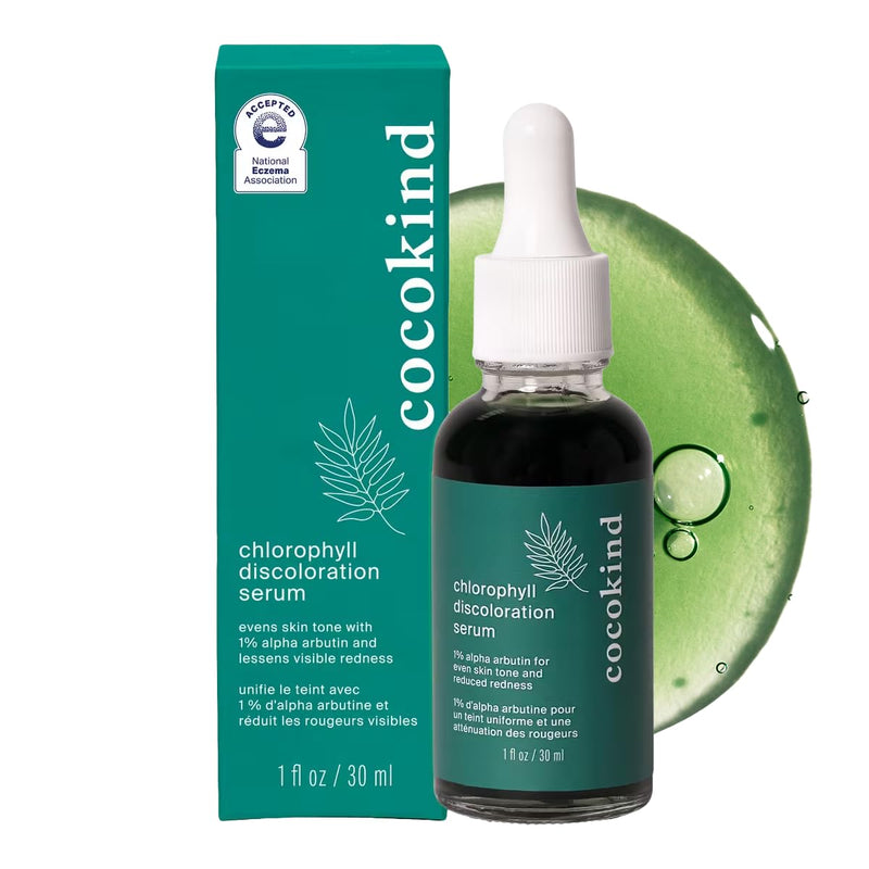 Cocokind Chlorophyll Discoloration Serum, Sensitive Skin Friendly Spot Fading Serum to Target Spots, Uneven Tone, and Redness, 1 fl oz 1 Fl Oz