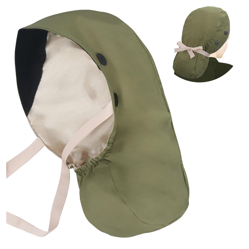 ABAMERICA Scrub Caps for Women Surgical Caps Nurse Hat Functional Ponytail Holder for Long Hair Single or Satin-Lined A- 72 Satin Lined Green