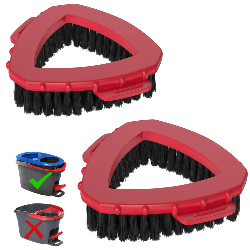 2 Pack Scrub Brush Head Replacements Compatible with O-Cedar RinseClean 2-Tank Spin Mop System, Triangular Stiff Bristle Scrubber Attachment for