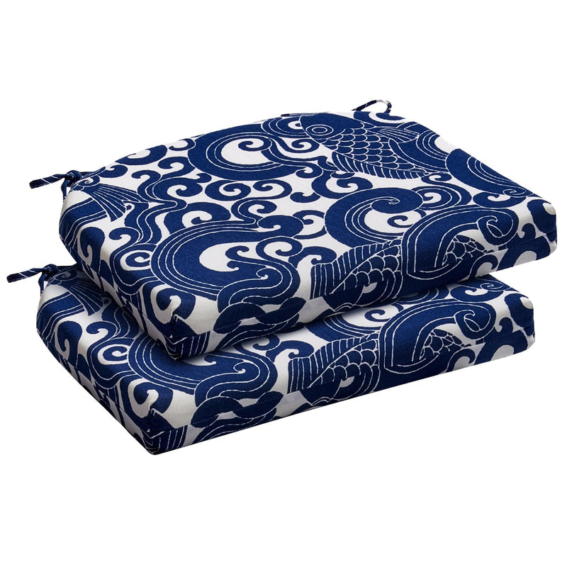 downluxe Outdoor Chair Cushions Set of 2 for Patio Furniture, Water-Resistant Patio Chair Cushions with Ties, High Density Foam Outdoor Seat