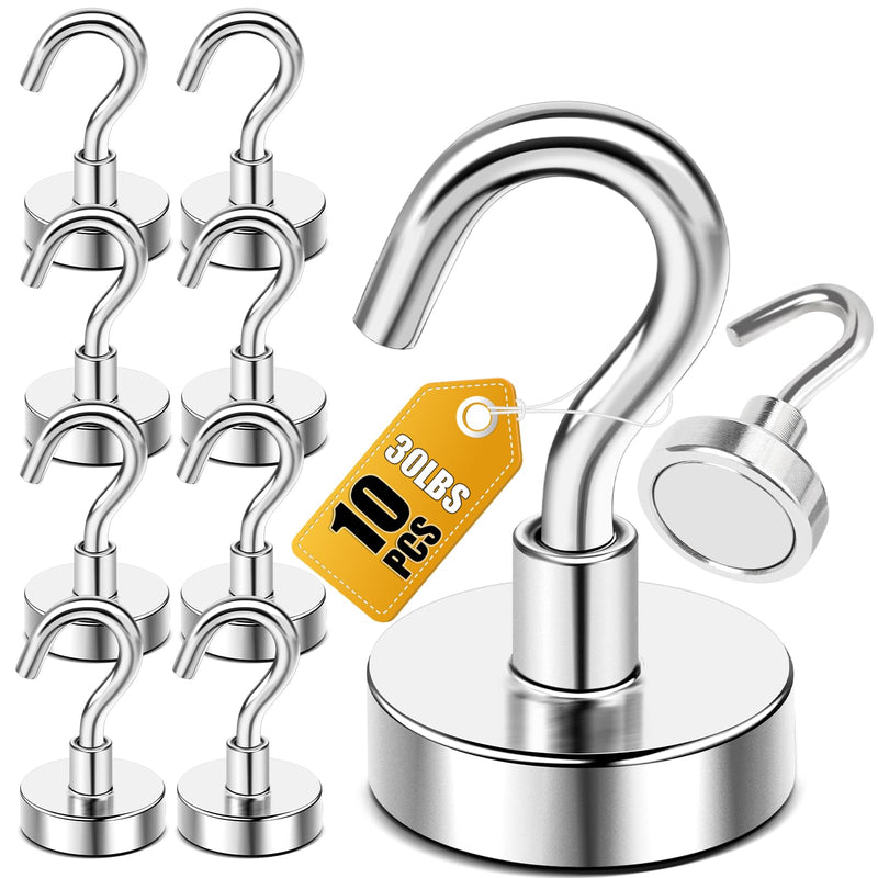 DIYMAG Magnetic Hooks, Strong Magents 10 Pack 30lbs for Cuise Cabins Ship | 2026 Ship Essentials Heavy Duty Strong Refrigerator Fridge Magnets for