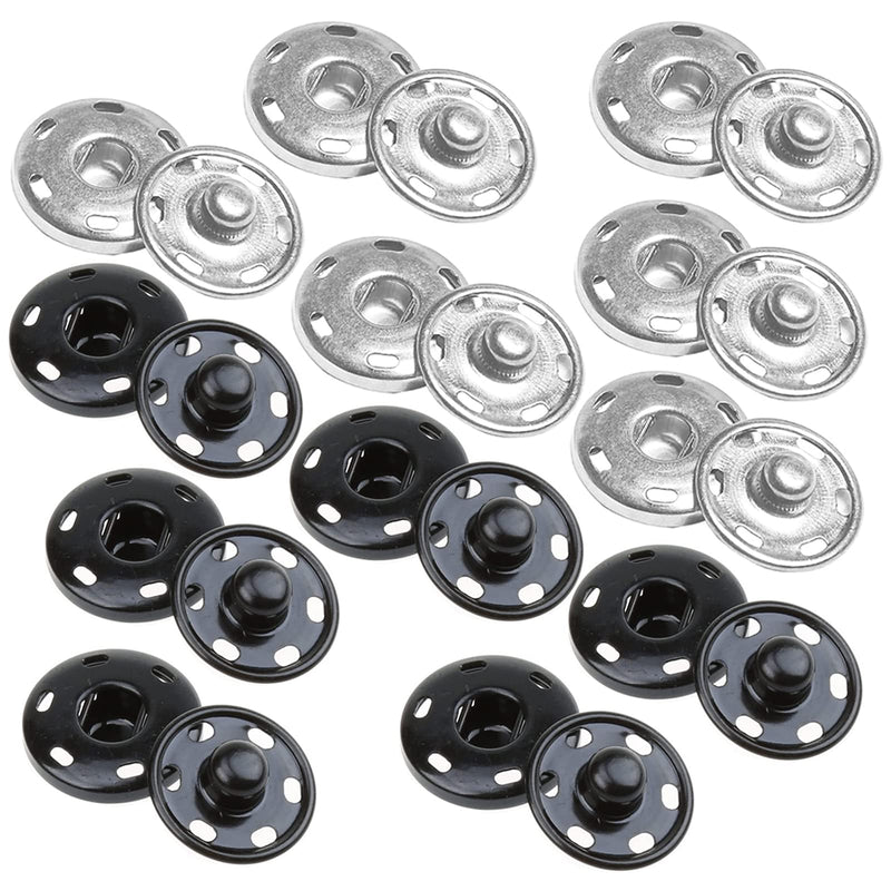 JOSDIOX Large Snaps for Sewing Big Sew on Snap Large Buttons 12 Sets Big Metal Snap Fastener Buttons Press Button for Sewing Clothing Silvery and