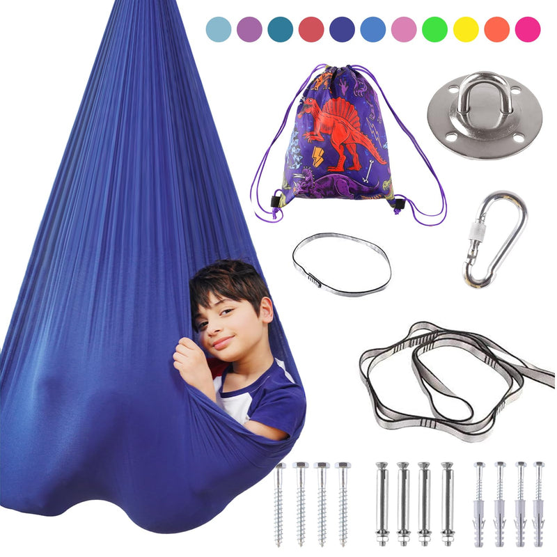 Indoor Therapy Sensory Swing for Kids, Special Needs Joy Cuddle Ceiling Snuggle Swings, Outdoor Room Adjustable Fabric Hammock for Children Child