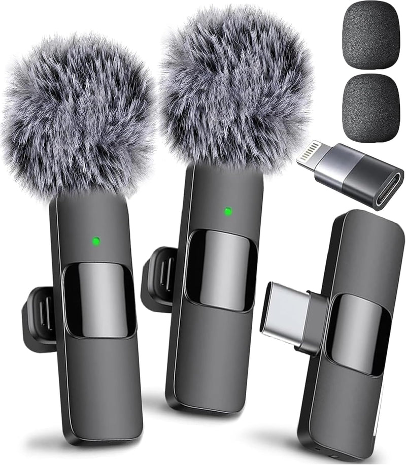 Mini Mic Pro (Latest Model – Microphone for iPhone & Android, Wireless Mini Microphone, Clear Voice, Noise Cancelling, Lavalier Mic for TikTok,