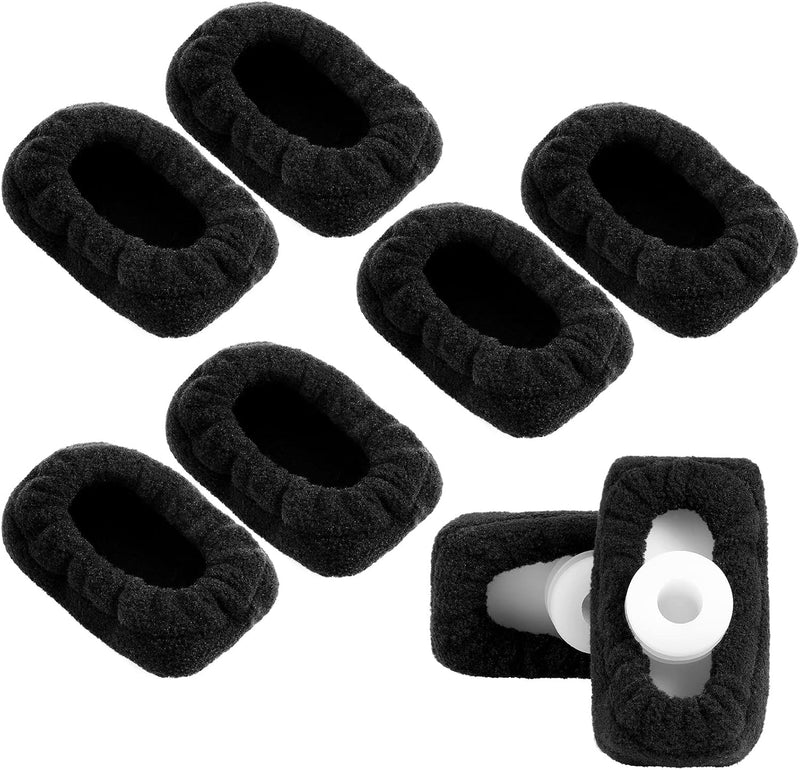 Geyoga 4 Pair Walker Ski Glide Covers Ski Glide Sock Covers Rollator Glider Accessories Fit Pad for Indoor and Outdoor Use, Black