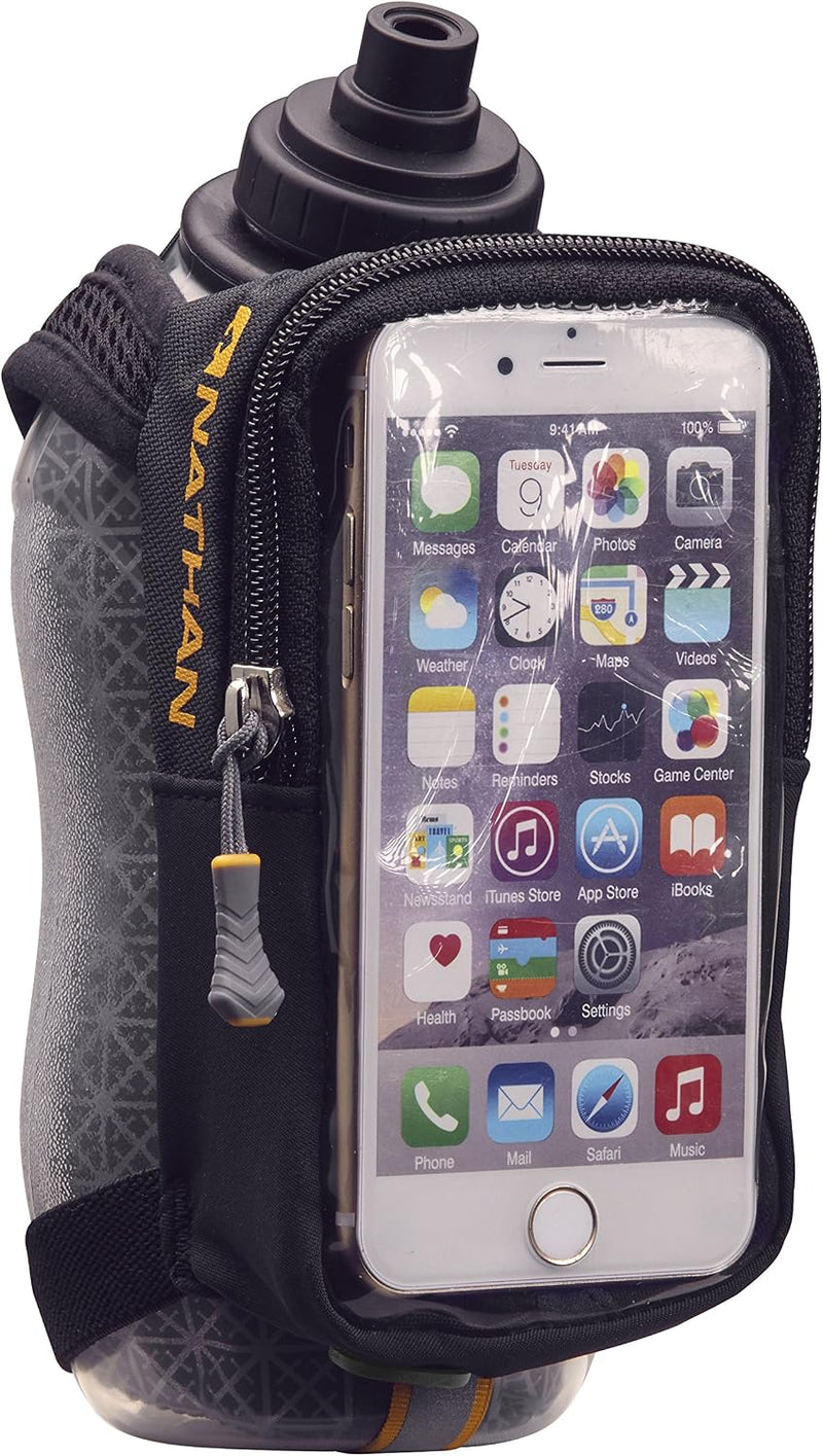 Nathan Speedview Flask, Handheld Water Bottle & Phone Case Holder, Insulated for Running & Walking, 18Oz