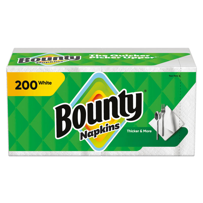 Bounty Paper Napkins, White, 200 Count, Packaging may vary 200 Count (Pack of 1)