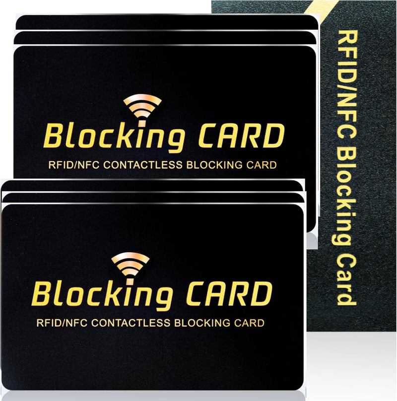 Aigee RFID Blocking Cards 6 Pack, Contactless NFC Debit Credit Card Passport Protector, One Card Protects Entire Wallet for Men and Women, New