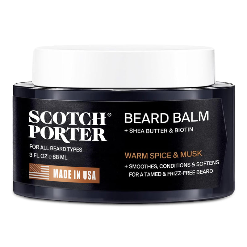 Scotch Porter Conditioning Beard Balm â Smooth, Shape, Moisturize & Soften Coarse, Dry Facial Hair While Encouraging Growth for a