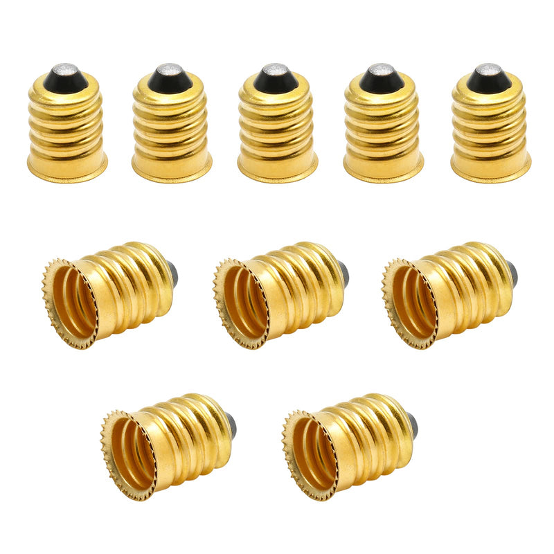 10Pack E14 to E12 Pure Copper Light Bulb Adapter Converter | Rated 250V 75W, Heat Resistant 200℃, Superior Conductivity, Screw-In Install, for LED