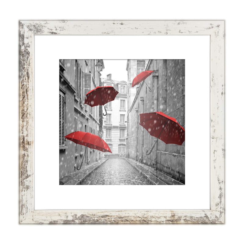 Finefrarm 12x12 Frame Matted to Display 8x8 Photos with Mat or 12 x 12 Pictures Without Mat Rustic Photo Frames Wall Art for Living Room Wall Mounting