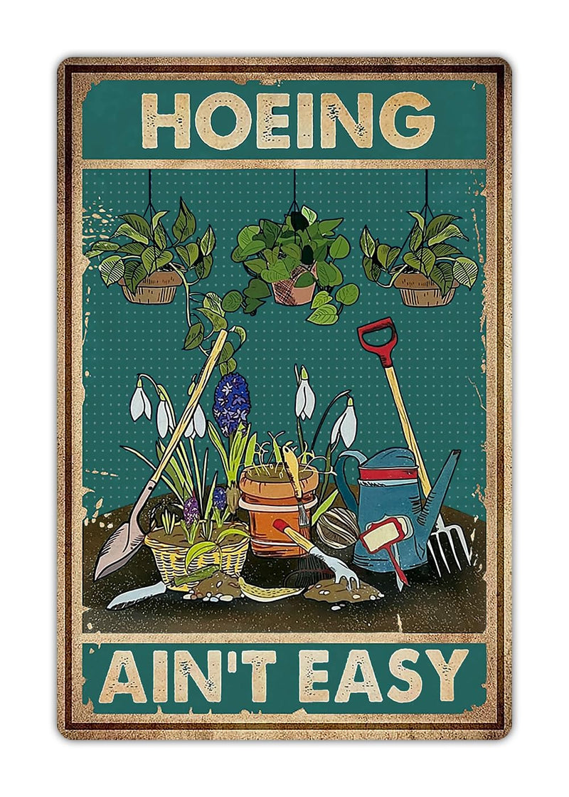 Artlunar Funny Garden Sign Outside Decor - Humorous Gardening Gift for Women Enthusiasts, 12" x 8" (980) Green