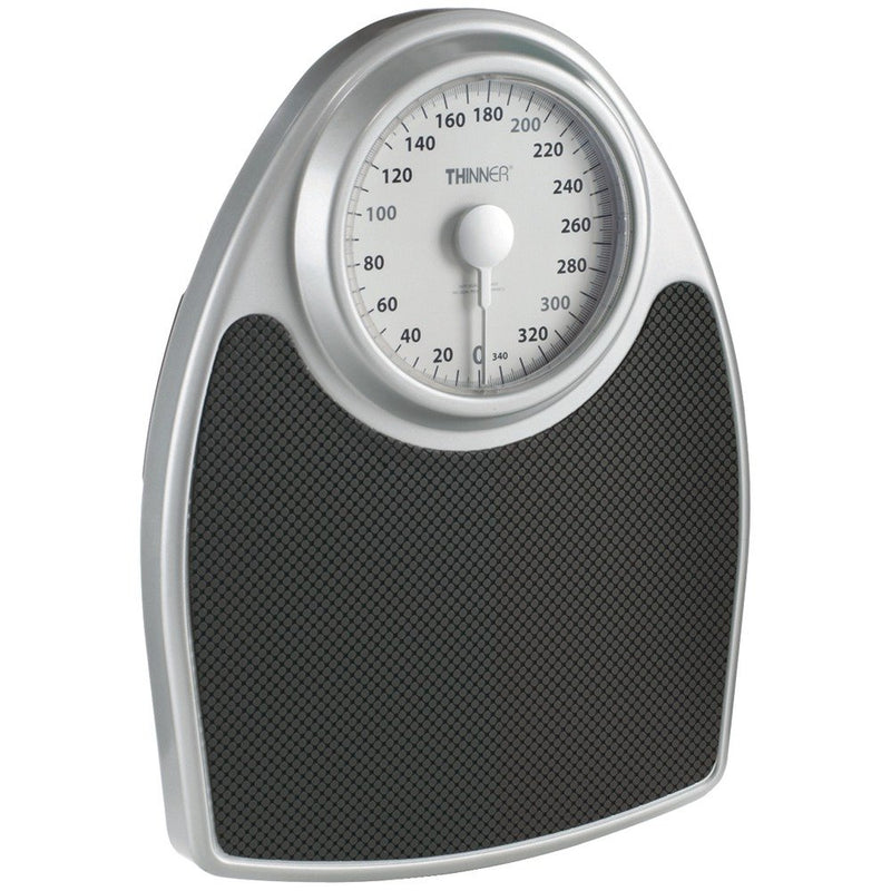 Thinner by Conair Scale for Body Weight, Analog Bathroom Scale in Black 1 Count Black Analog
