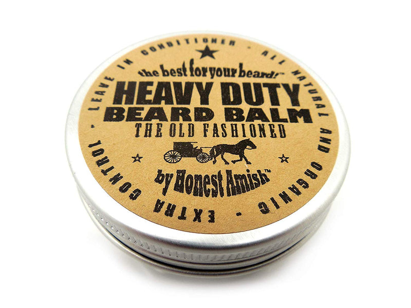 Honest Amish - Heavy Duty Beard Balm - 2 Ounce - Beard Conditioner | Leave-in beard conditioner with natural oils and butters for softer control;