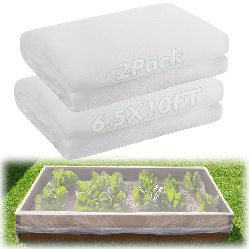 2 Pack 6.5x10ft Garden Netting - Ultra Fine Mesh Plant Covers to Keep Small Animals Pest Out, Bird Barrier Screen for Protecting Vegetables Fruits