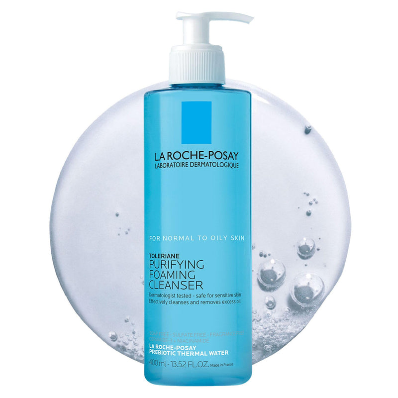 La Roche-Posay Toleriane Purifying Foaming Facial Cleanser, Niacinamide + Ceramides + Prebiotic Thermal Water, Oil Free Face Wash for Oily Skin,