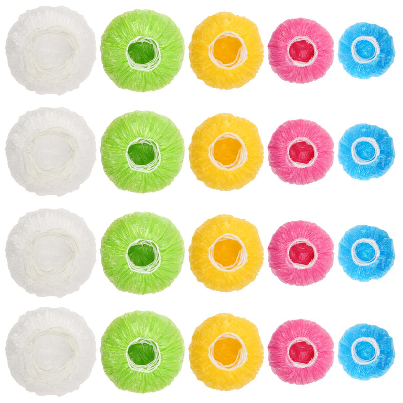 90Pcs Reusable Elastic Food Bowl Storage Covers, Sublaga Bowl Covers, Variety of 5 Translucent Stretchable Sizes and Colorful Dish Plate Covers,
