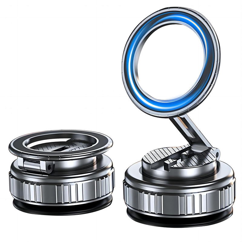 Car Phone Mount for Magsafe, 360 Degree Rotation Dashboard Vacuum Magnetic Phone Holder, Foldable Suction Cup Car Phone Mount for All Smart Phone