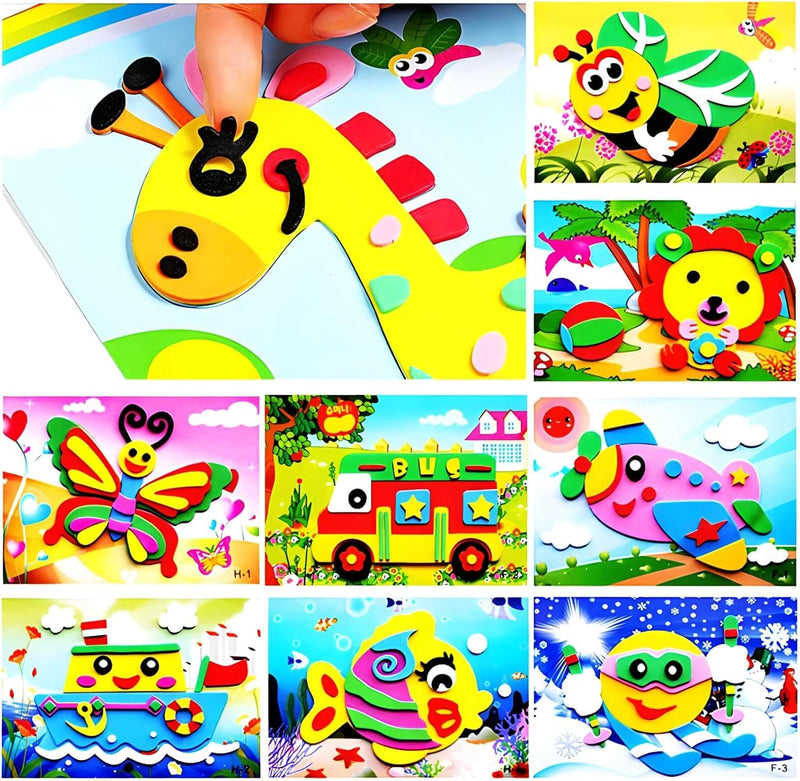 20pcs 3D EVA Foam Sticker Puzzle Game DIY Cartoon Animal Learning Education Toys for Toddler Kids Art Craft Kits (kidslove A)