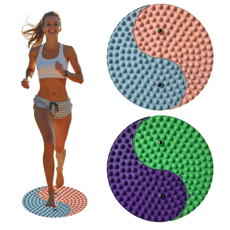 Yinyang Balance Foot Massage Mat 2 Pack, Tai Ji Bagua Pattern with Magnetic Therapy, Custom Color Acupressure Reflexology Mat for Daily