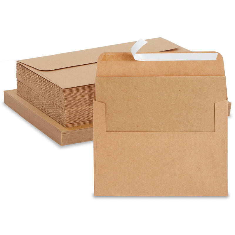 Best Paper Greetings Blank A7 Kraft Brown Paper & Envelopes for Card Making - 5 x 7 in & 5.25 x 7.25 in, 50 Pack, Brown - Bulk Blank Notecards