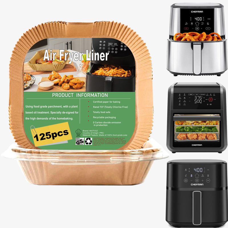 Air Fryer Liners Disposable for CHEFMAN Air Fryer 9 Qt, Power XL Air Fryer Liners, 6 qt 8QT Air Fyrer Liners, 9.5 inch Parchment Paper Liners for