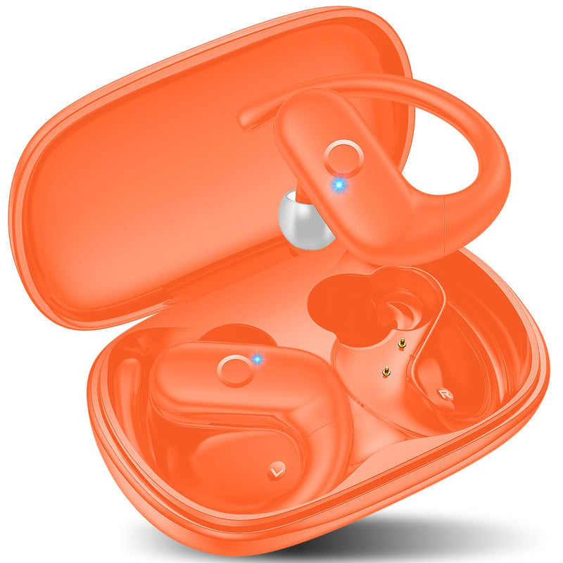 kurdene Wireless Earbuds Bluetooth Headphones Sport Over Ear Buds 60Hrs Orange
