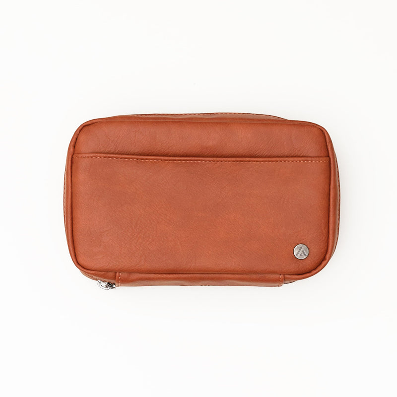 Blue Sky ASMBLD Tech Organizer, 8" x 4.5" x 2", Faux Leather, Non-Dated, Zip Closure, Travel Cable Organizer for Cords, Chargers, and Accessories