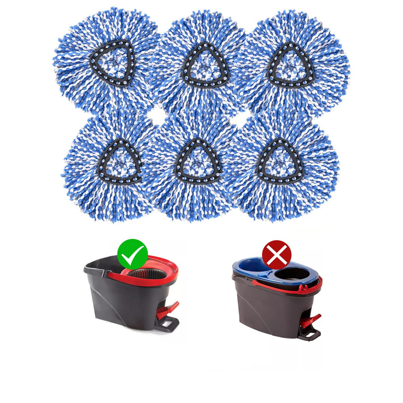 Matthew Cleaning 6Pack Blue Microfiber Spin Mop Replacement Head Compatible with Easywring Spin Mop Replace Head-Easywring High Absorbency,Machine