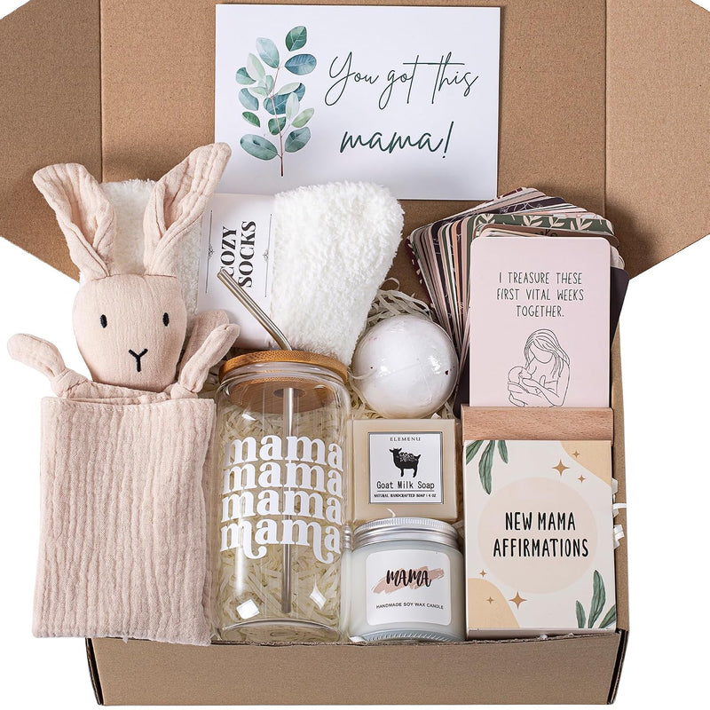 New Mom Care Package after Baby, 7Pcs New Mom Gifts Set after Birth, Postpartum Gifts for Mom, after Birth Postpartum Essentials for Mom Kit,