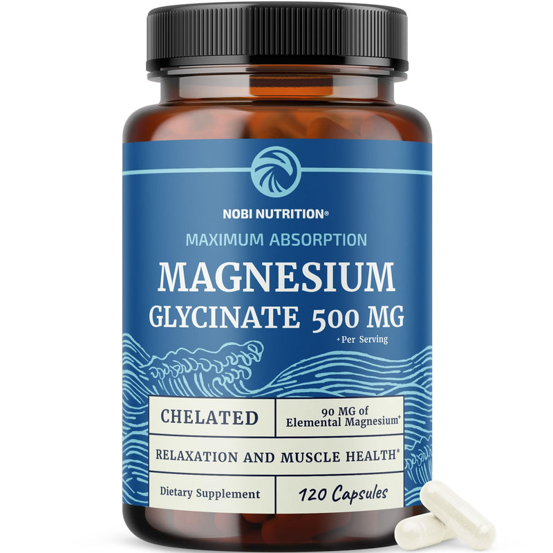 Magnesium Glycinate 500mg, High Absorption, Sleep & Relaxation Support 120 Count (Pack of 1)