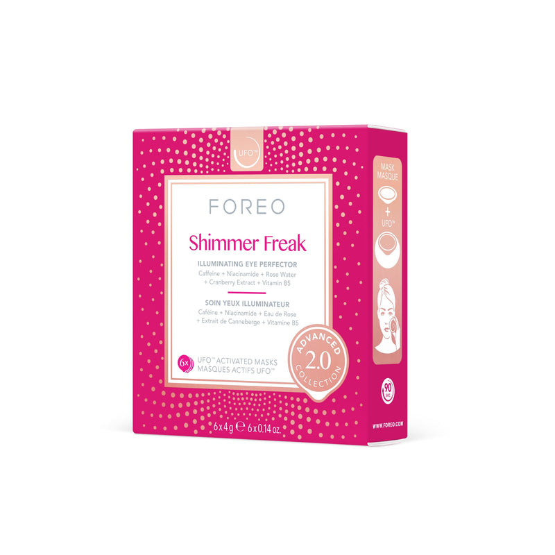 FOREO Shimmer Freak Advanced Collection 2.0 UFO-Activated Facial - Eye Contour Illuminating - Beauty & Personal Care - Rose Water - Niacinamide -