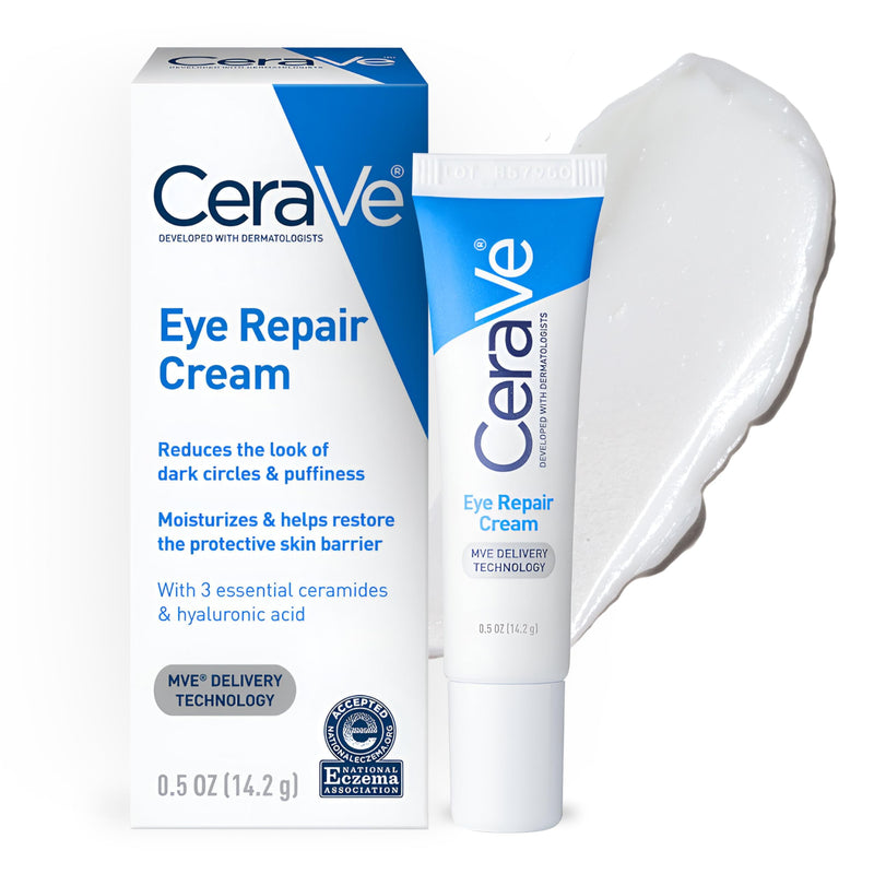 Cerave Eye Repair Cream, under Eye Cream for Puffiness and Bags under Eyes, Hyaluronic Acid + Niacinamide + Marine Botanical Complex, Oil Free &