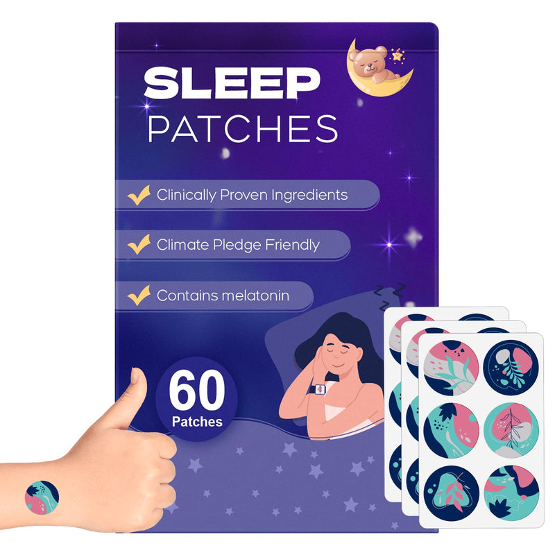 Sleep Patches for Adults, 60 Pack Upgraded Deep Sleep Patches, All Natural Deep Sleep Patches, Quick Acting Ingredients, for Men and Women, Easy