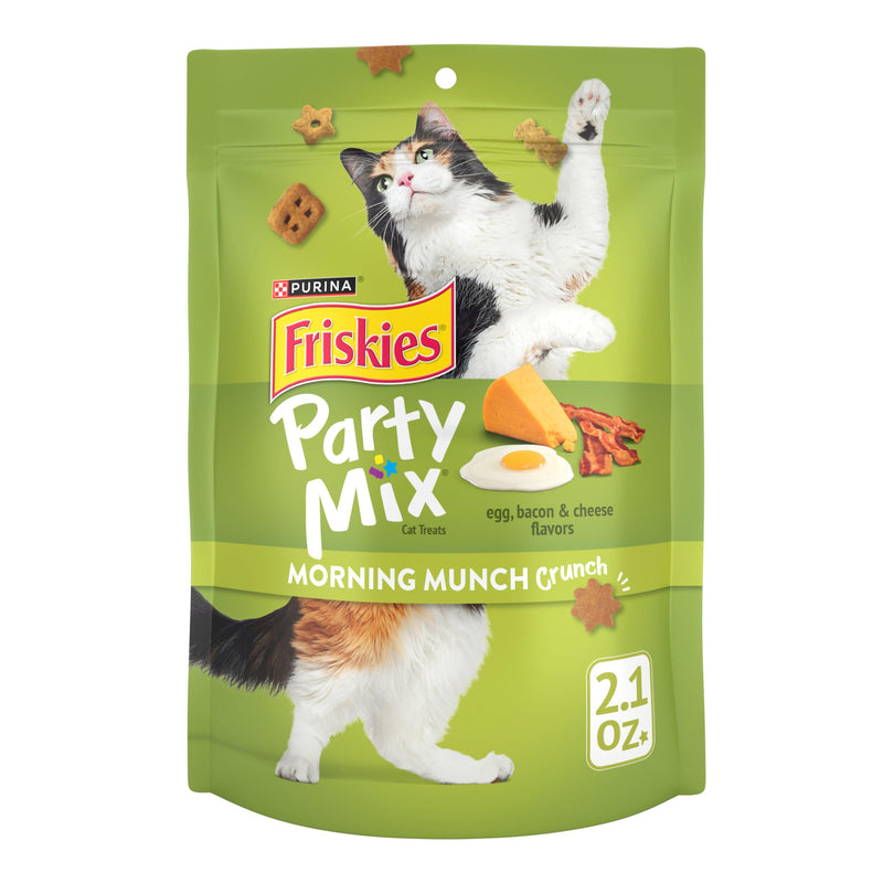 Purina Friskies Party Mix Morning Much Crunch Cat Treats, (10) 2.1 oz Pouch 2.1 Ounce (Pack of 10)