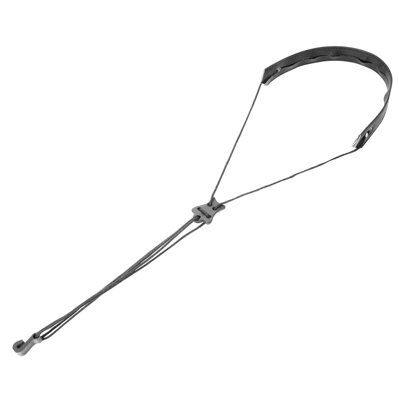 Classical Guitar, Mariachi or Ukulele Strap with Adjustable Length Neck Loop and No-Mar J Hook Mariachi Black Nylon