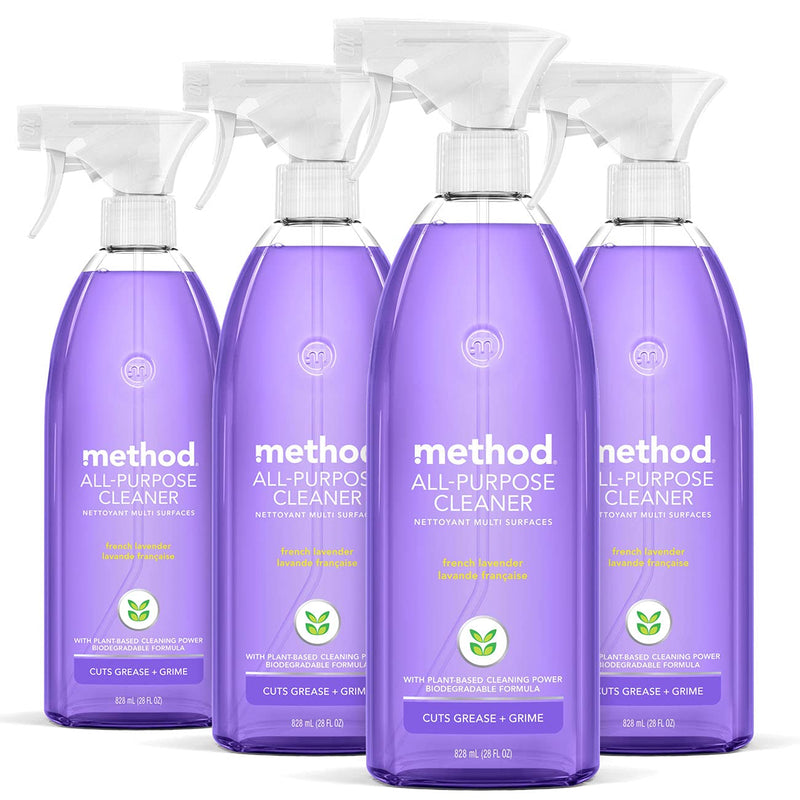 Method All-Purpose Cleaner Spray, French Lavender, Plant-Based and Biodegradable Formula Perfect for Most Counters, Tiles and More, 28 Fl Oz,