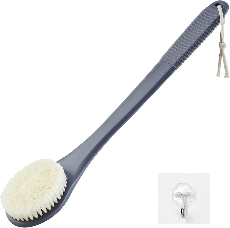 Back Scrubber for Shower, Shower Body Brush for Cleaning with Long Handle for Showering, 17 Inch Back Washer Exfoliator for Shower Men Women with